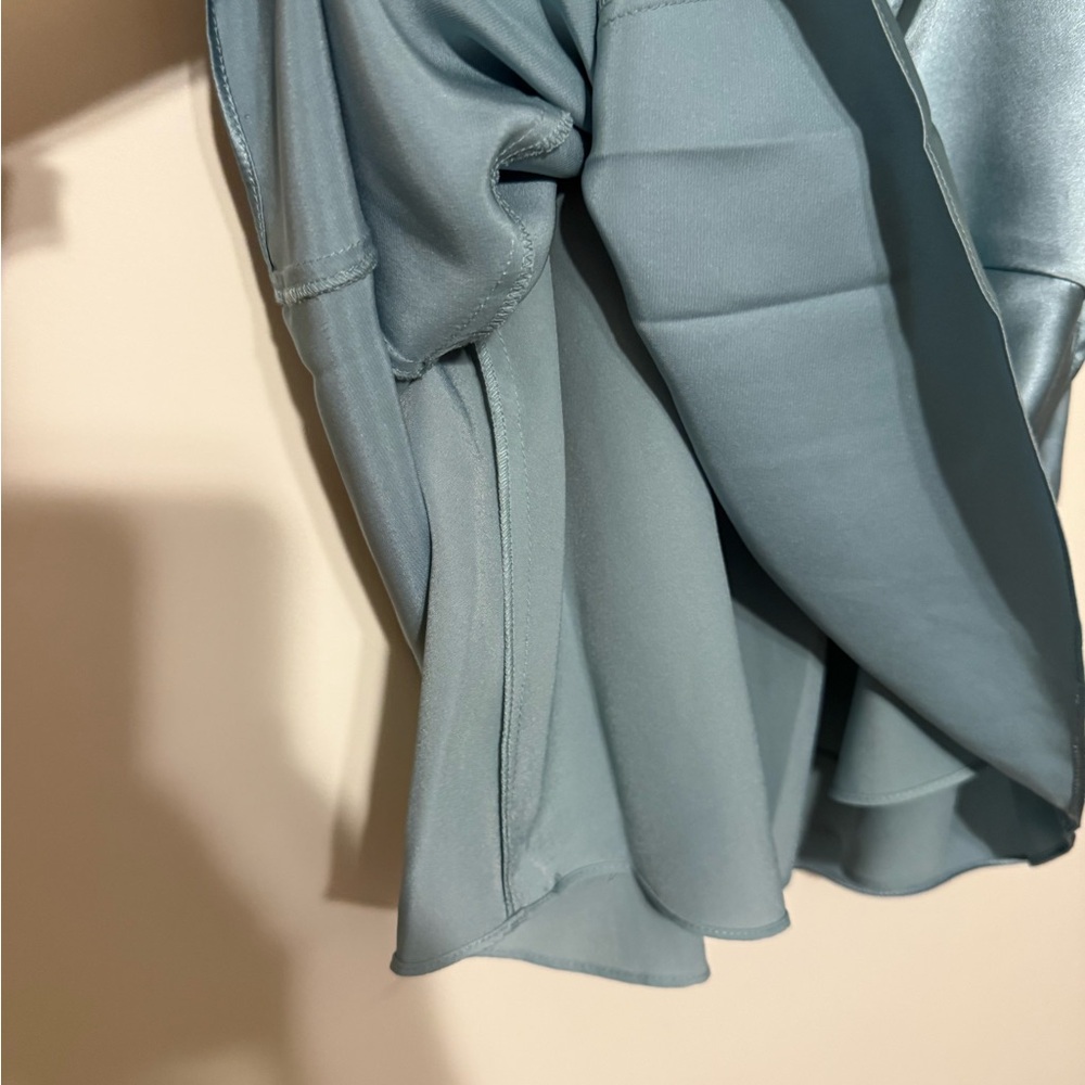 $325 Cinq a Sept ravine blue Amari Twist Cutout Silk Tank Top Sleeveless xs - Picture 9 of 10